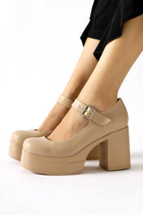 Adelin Nud Oval Toe Platform Casual Shoes