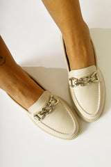 Anikka Cream Buckle Detailed Daily Shoes