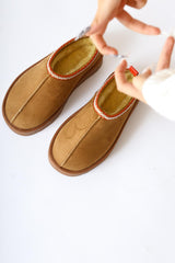 Anne-Liis Brown Suede Woven Detailed Winter Slippers