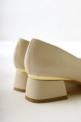 Briana Beige Pointed Toe Buckle Detailed Low Heel Casual Shoes