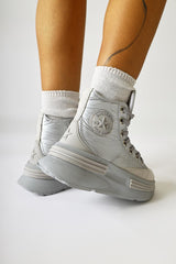 Budoor Silver Parachute Fabric Star Patched Sports Boots