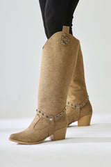 Caarina Mink Suede Detachable Ankle Boots