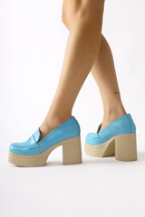 Candace Blue Heeled Platform Women's Shoes