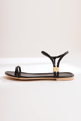 Candela Black Flip Flop Sandals