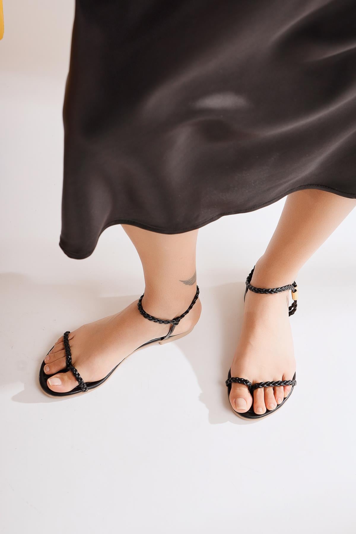 Candela Black Flip Flop Sandals