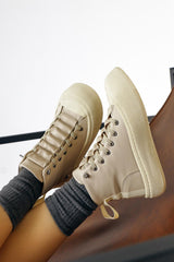 Celinn Beige Elastic Laced Sports Boots