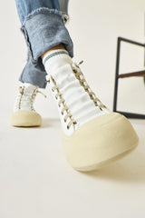 Celinn White Elastic Laced Sports Boots