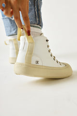 Celinn White Elastic Laced Sports Boots