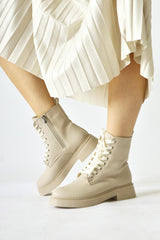 Cibelle Beige Laced Boots