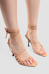 Daria Nud Ankle Strap Stiletto Heel Sandals