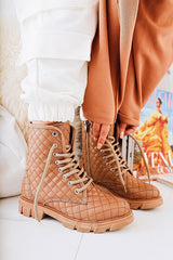 Deasia Nud Quilted Zippered Boots