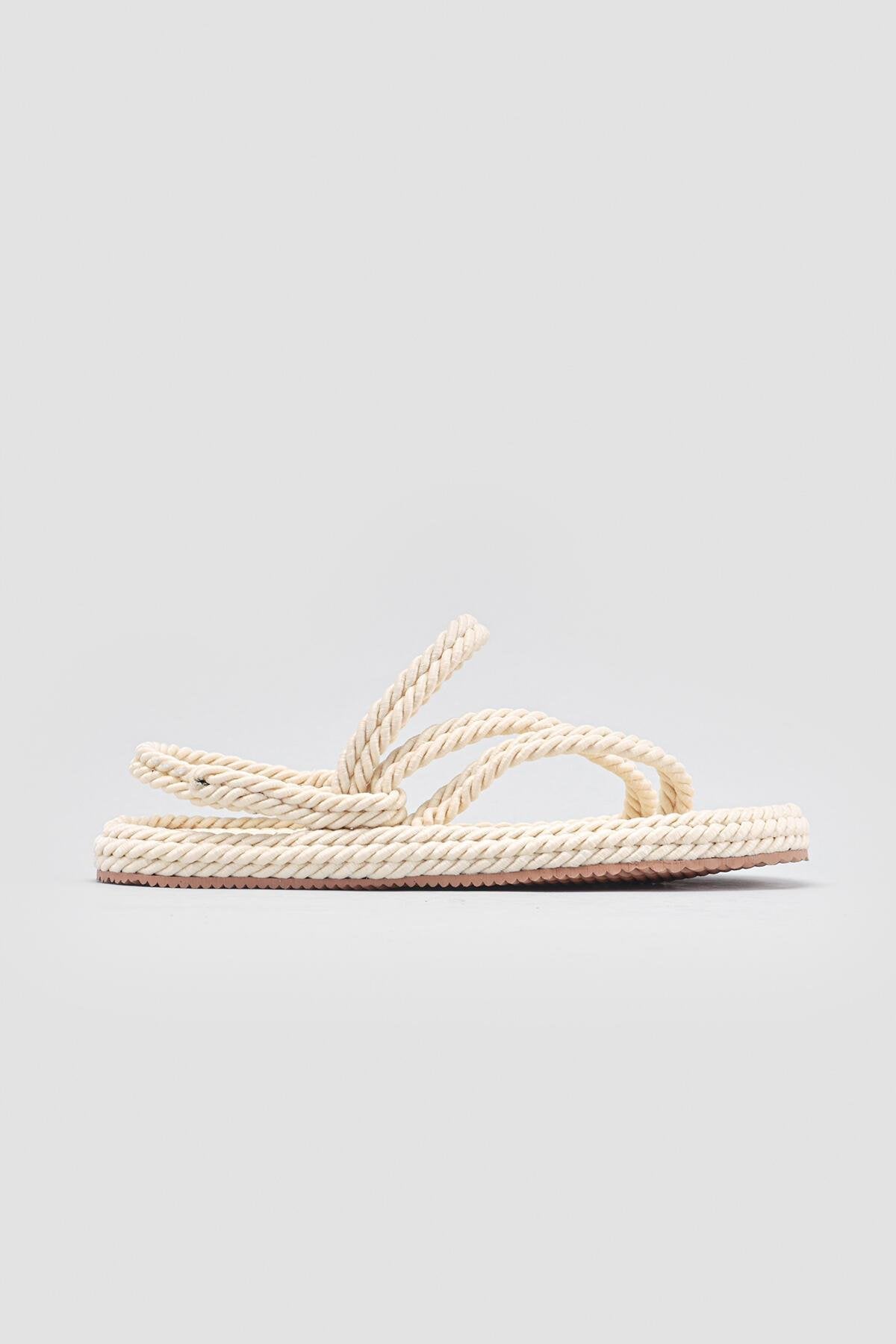 Emersyn Ecru Flip Flop Rope Sandals