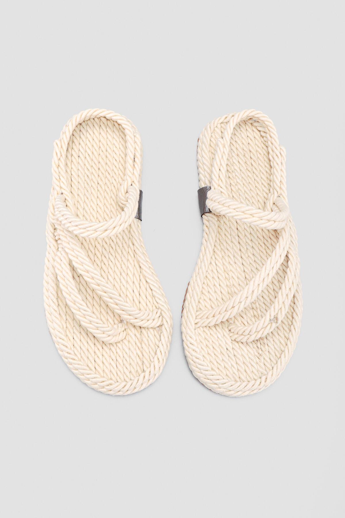 Emersyn Ecru Flip Flop Rope Sandals