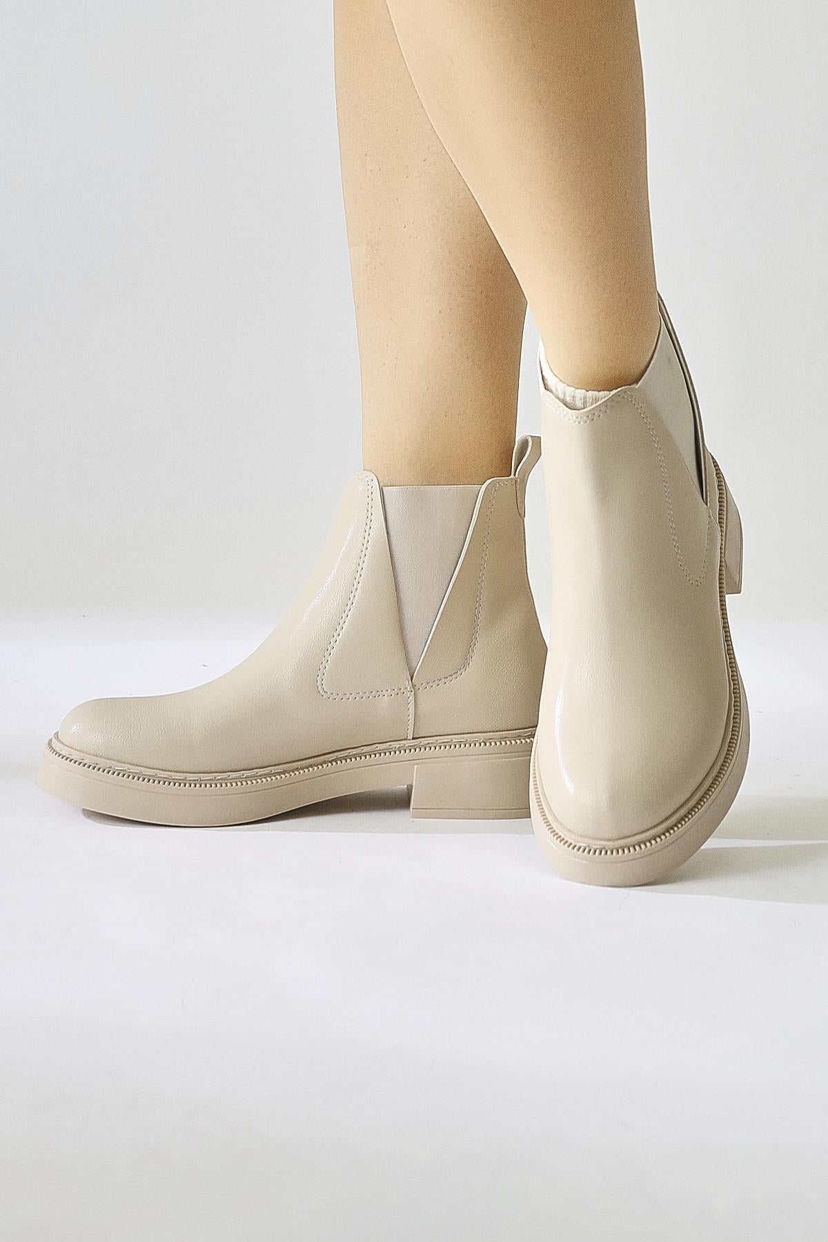 Fanney Beige Rubber Boots