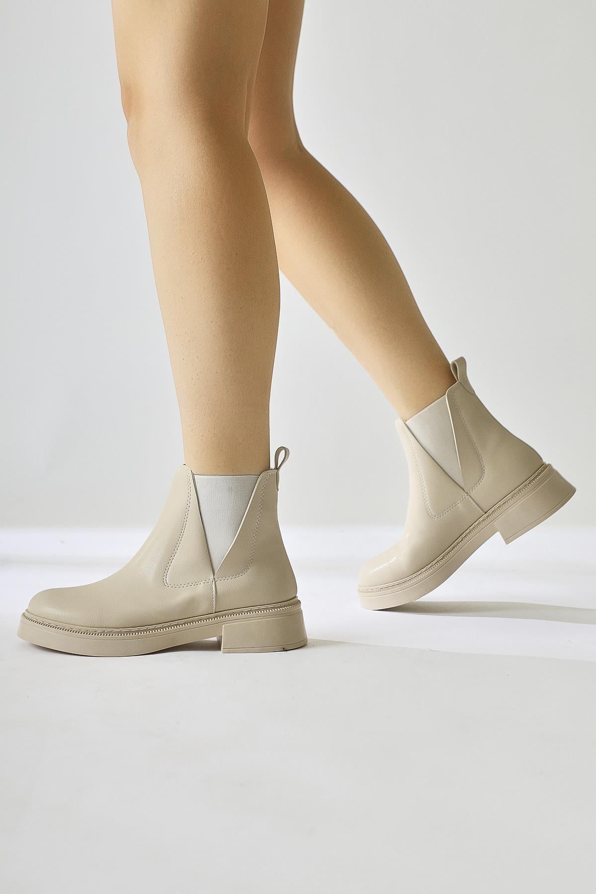 Fanney Beige Rubber Boots