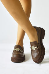 Fati Brown Buckle Detailed Maksen Shoes