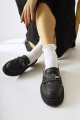 Fati Black Buckle Detailed Maksen Shoes