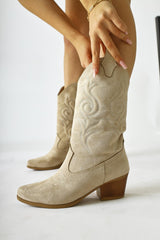 Floria Ten Suede Embroidered Detailed Western Boots