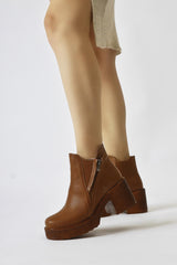 Gabi Taba Cross Zipper Platform Boots