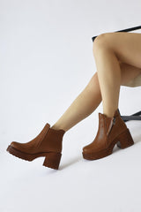 Gabi Taba Cross Zipper Platform Boots