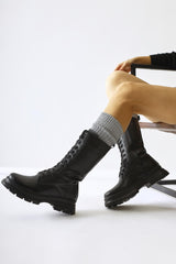 Gennet Black Laced Long Boots