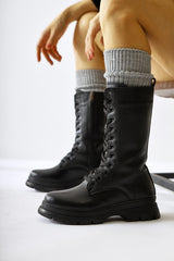 Gennet Black Laced Long Boots