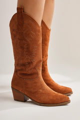 Germaine Tan Suede Embroidered Cowboy Boots