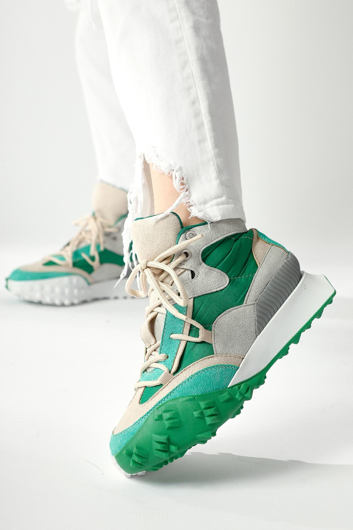 Gertrude Green Laced Sports Boots