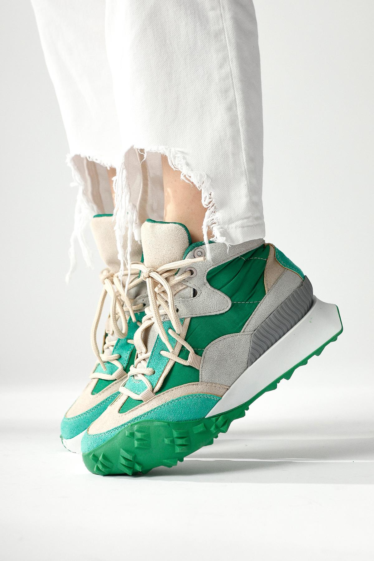 Gertrude Green Laced Sports Boots