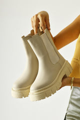 Go Go Beige Rubber Boots