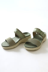 Jojo Green Double Textile Banded Comfortable Sole Slippers