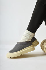 Katelyn Smoke Suede Coated Toe Shoes with Fur Lining