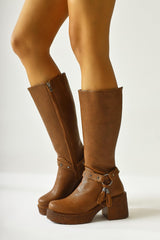 Kenzie Tan Ankle Detail Boots