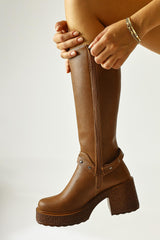 Kenzie Tan Ankle Detail Boots