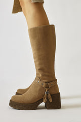 Kenzie Mink Suede Ankle Detail Boots