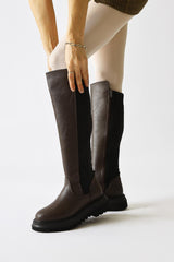 Latoya Brown Stretch Detail Boots