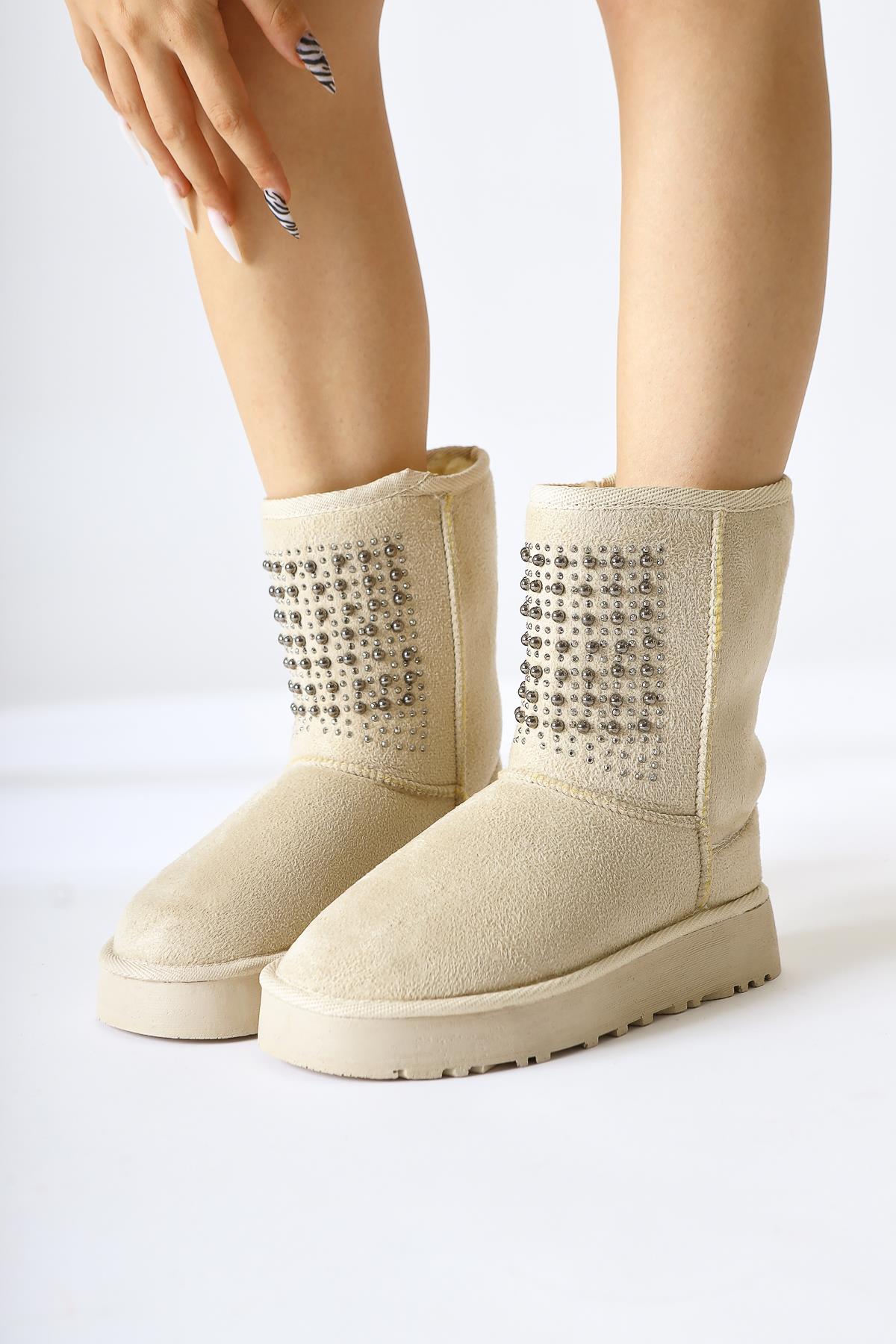 Lena-Birgitta Mink Suede Fur Lined Pullover Boots