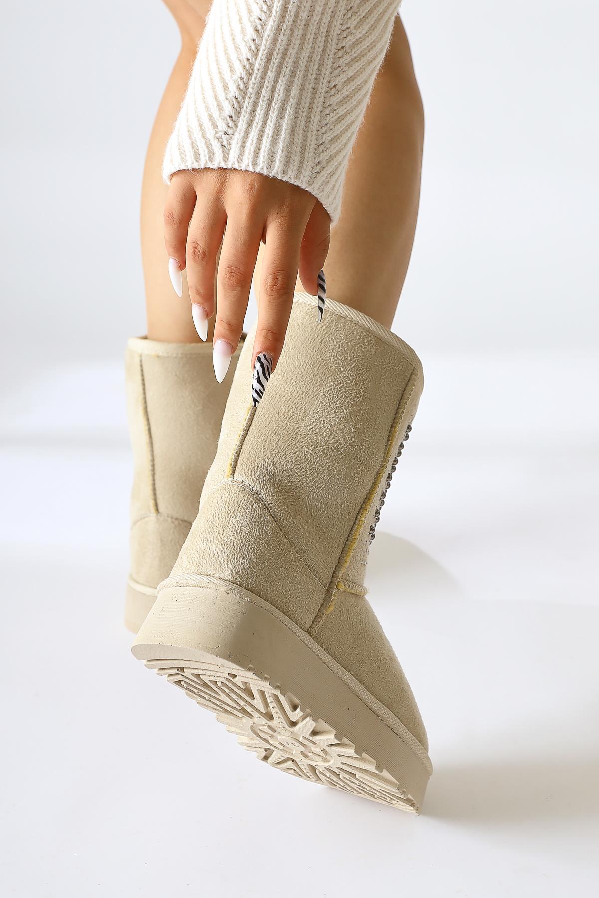 Lena-Birgitta Mink Suede Fur Lined Pullover Boots