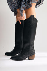 Lhena Black Western Pull On Boots