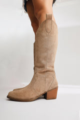 Lhena Mink Suede Western Pull-On Boots