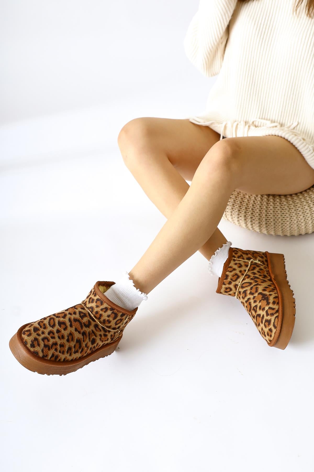 Lilly-Anne Brown Suede Fur Lined Short Boots