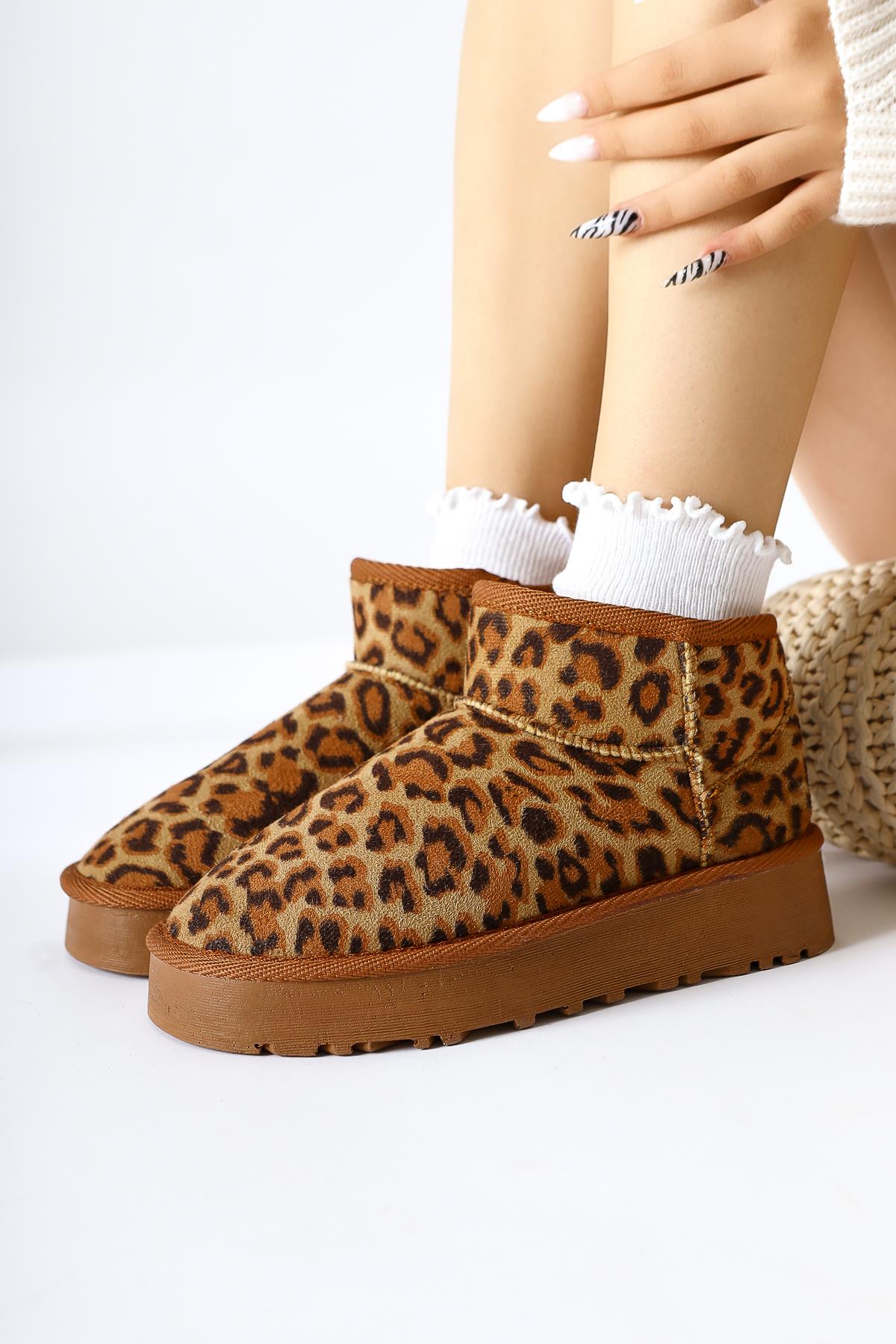 Lilly-Anne Brown Suede Fur Lined Short Boots