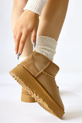 Lilly-Anne Mink Suede Fur Lined Short Boots