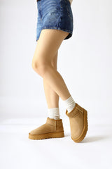 Lilly-Anne Mink Suede Fur Lined Short Boots