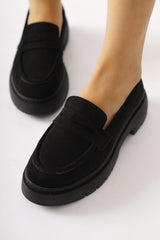 Lorenza Black Suede Loafers