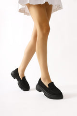 Lorenza Black Suede Loafers