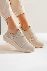 Lorrie Beige Stone Detailed Stone Detailed Sneakers