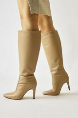 Lucine Nud Pointed Toe Stiletto Heel Pull-On Boots