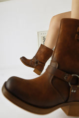 Maggie Tan Buckle Detail Elastic Long Boots