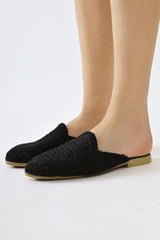 Mary Jane Black Knitted Slippers